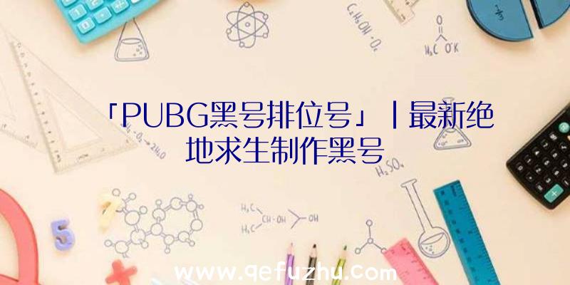 「PUBG黑号排位号」|最新绝地求生制作黑号